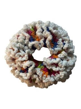 Handmade Multicolor Crochet Scrunchie
